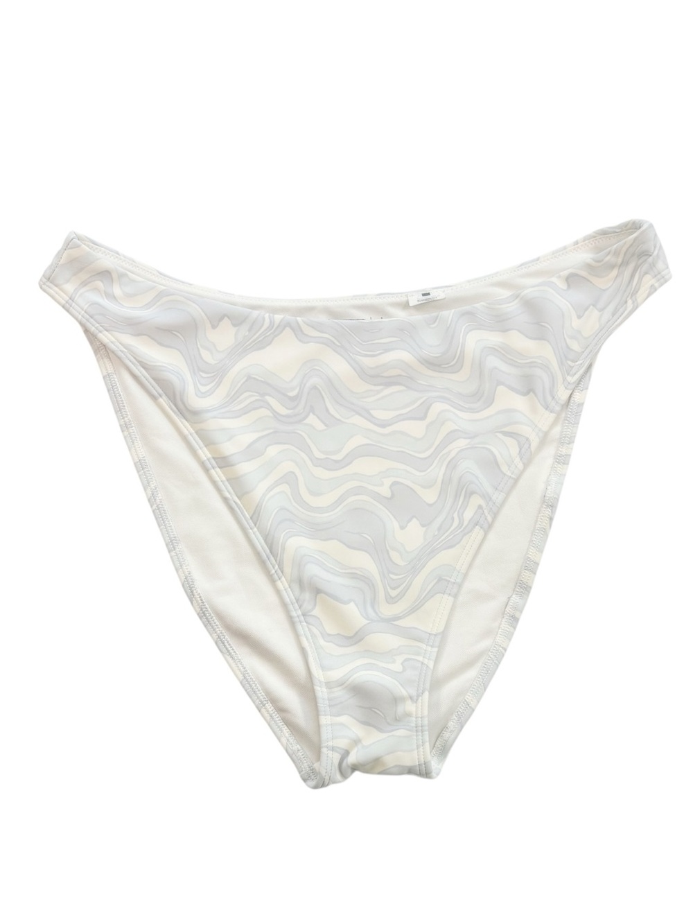 ABERCROMBIE & FITCH Retro Waves High Leg Bikini Bottom Blue White Large - Picture 1 of 5